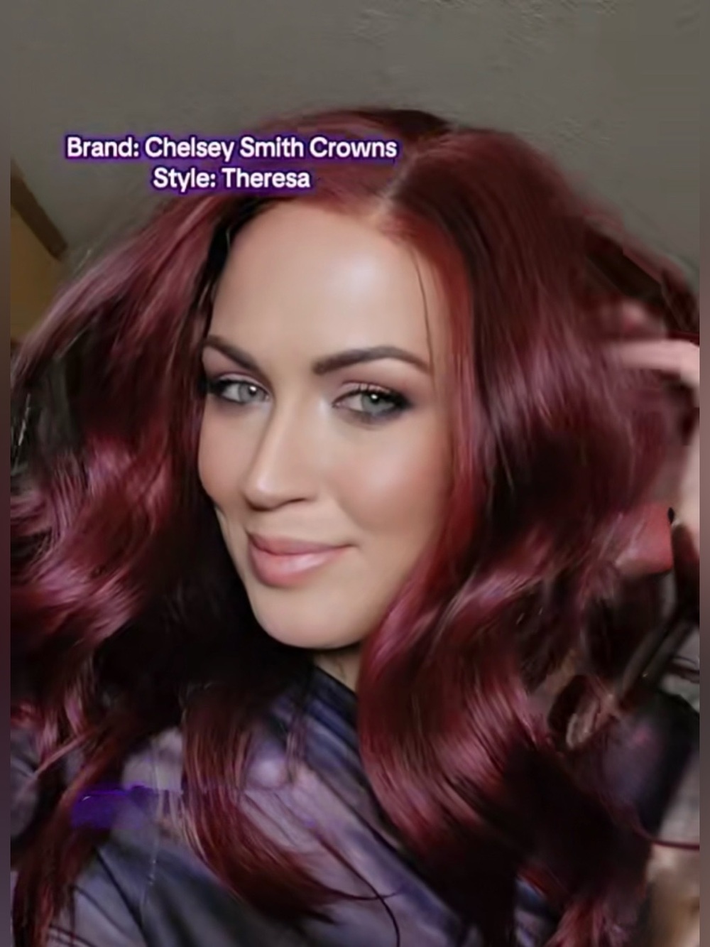 Chelsea Smith Crowns Theresa Wig in Deep Burgundy - Picture 9 of 10